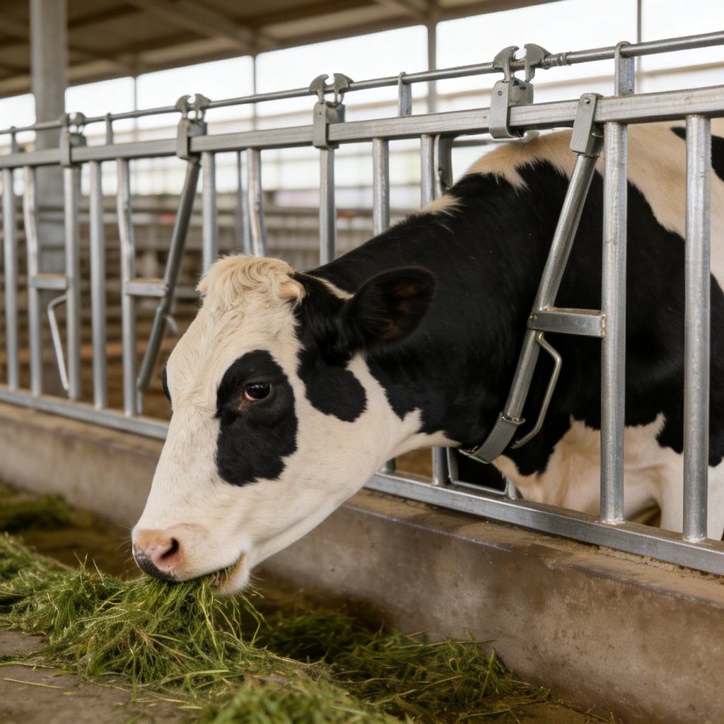 Self Locking Cattle Headlock Feed Barrier for Dairy and Beef Farms Custom Size