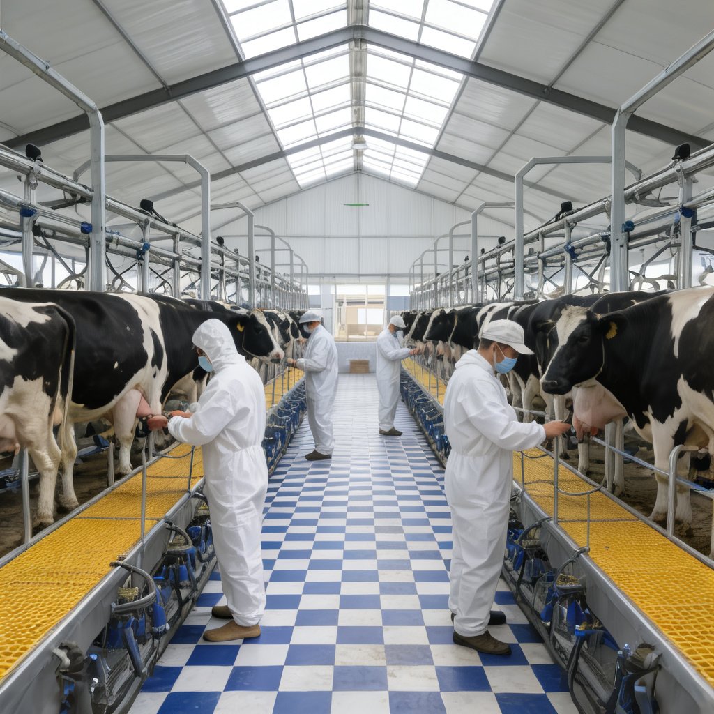 Parallel Dairy Milking Parlor System Custom Stall Layout for Modern Farms