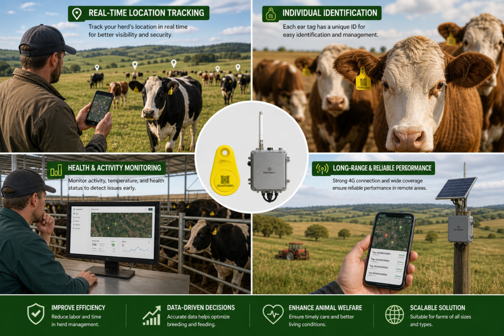 GPS ear tags used on dairy cattle, beef cattle, sheep flock, and in a livestock research facility