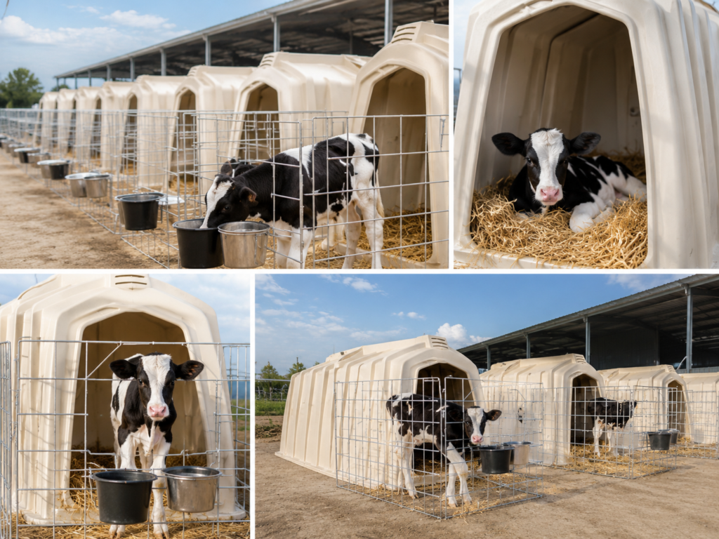 Calf hutches for dairy farm individual calf housing and outdoor calf rearing