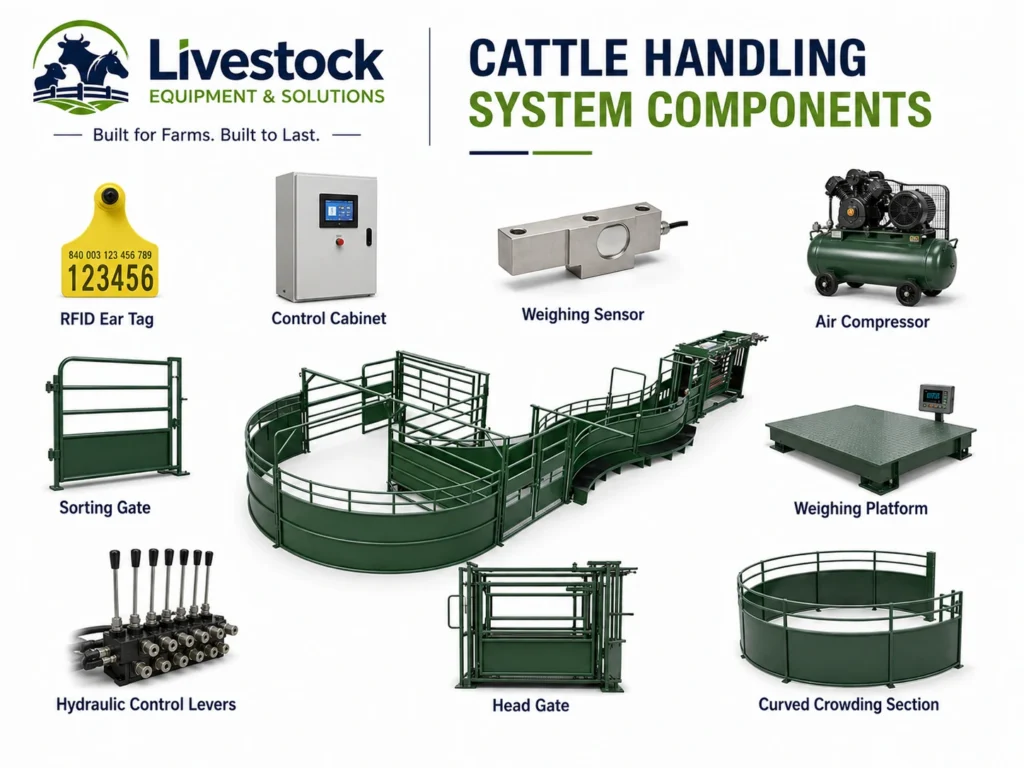 Cattle handling system components