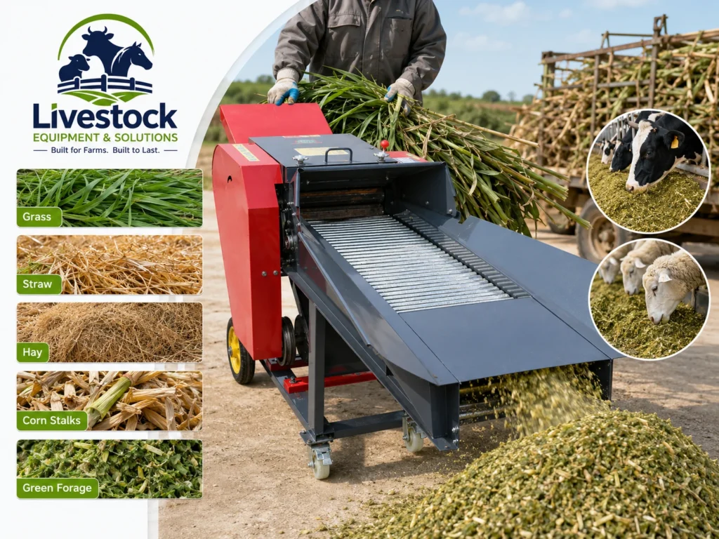 Chaff cutter and straw crusher machine processing grass straw hay and forage