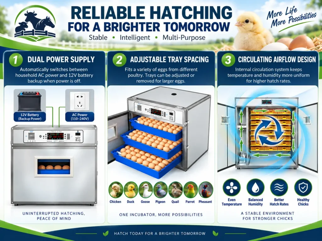 Cabinet egg incubator with internal circulation fan structure