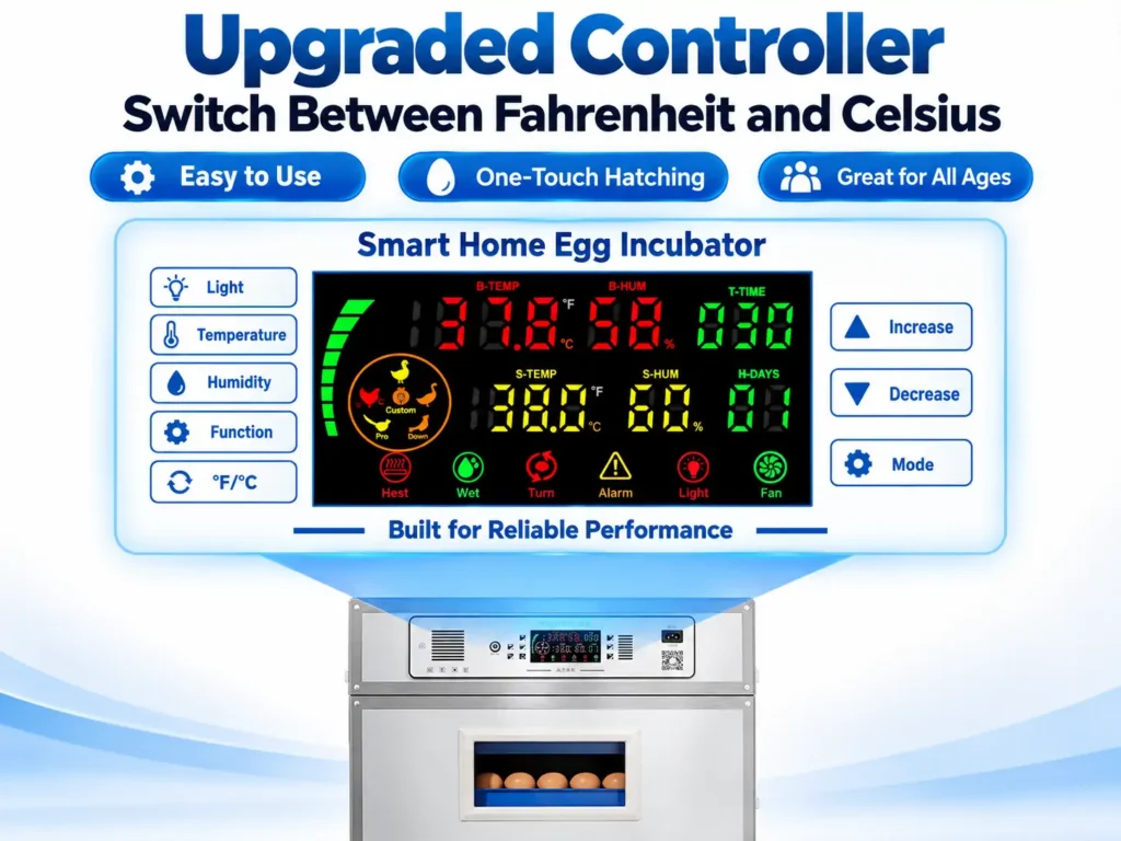 Intelligent temperature and humidity controller for automatic egg incubator
